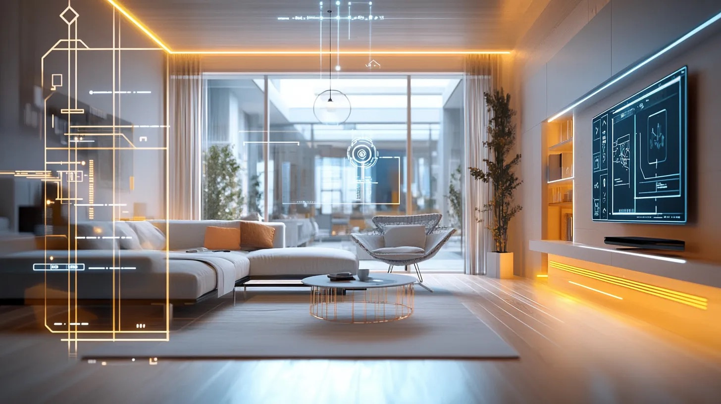 Intérieur avec interface domotique