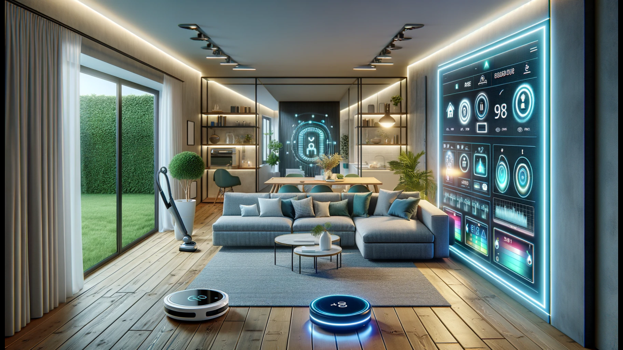 Intérieur de maison intelligente avec domotique