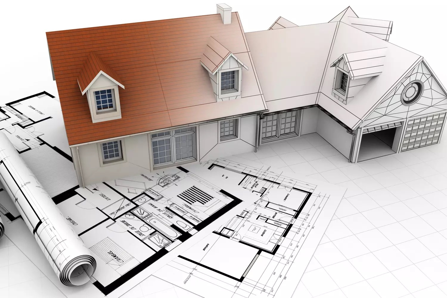 Plans et maquette de construction