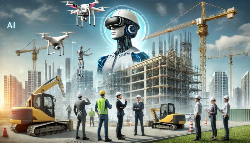 Construction industrielle futuriste avec IA